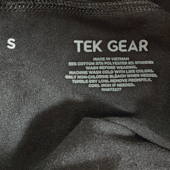 Tek Gear Essential Gear Black Mid Rise Wicking Drawcord Waist Workout Short Sz S - Picture 9 of 16